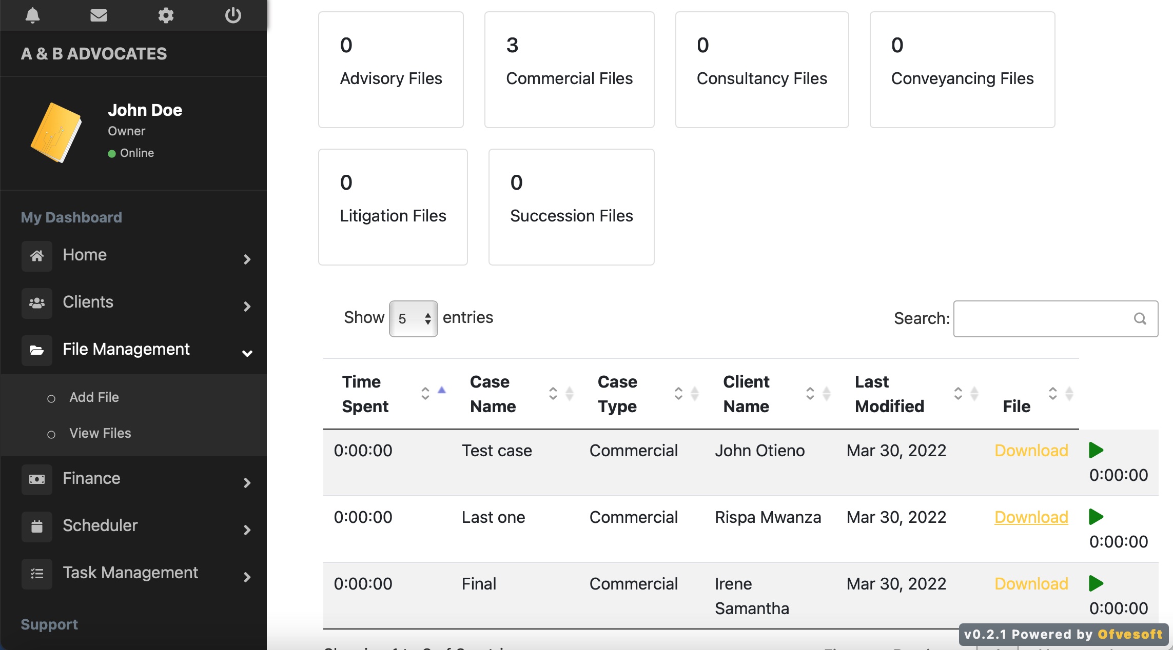 Software used by law firms